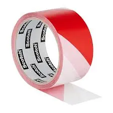 Scotch marquage Blanc & Rouge 5cm x 50m