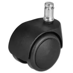 Roulette plastique NOIR D50mm (pivot avec tige) 