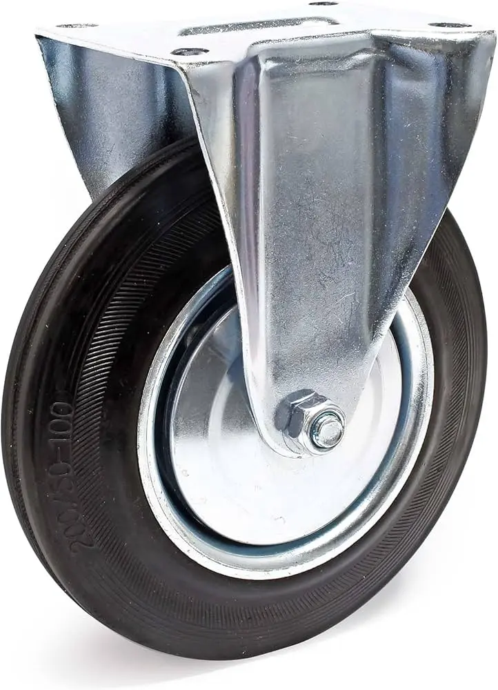 Roulette caoutchouc NOIR D100mm (Fixe) 
