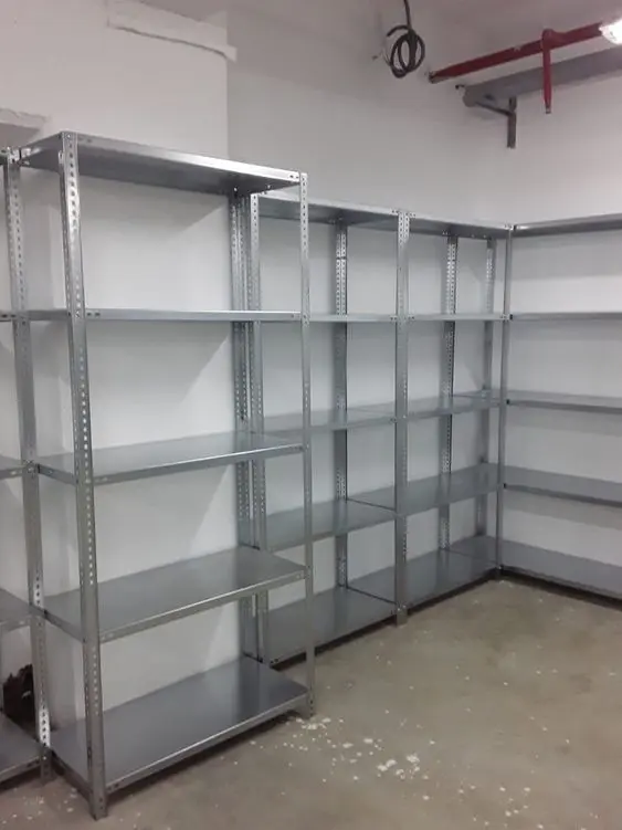 Rayonnage léger 4 tablettes 1200 x 400 x 2500 mm (galvanisé en Kit)