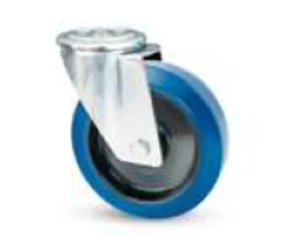 Roulette caoutchouc BLEU D80mm (sans Tige et sans Frein)