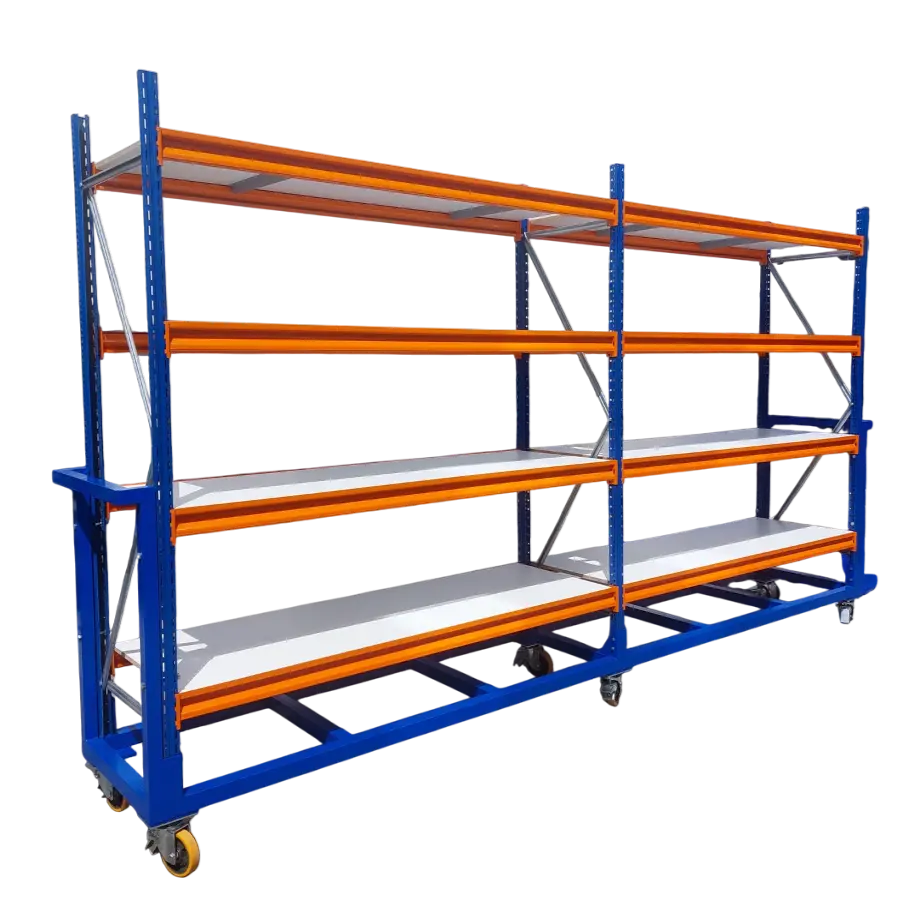 Chariot métallique pour rayonnage mi-lourds 4042 x 600 x 2050 mm