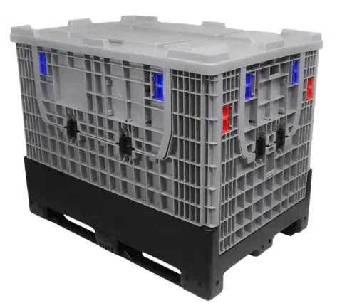 Caisse en plastique (Base en noir + Gris) - (1200x800x950mm) CS- 3000 kg / CD- 500 kg - HDPE