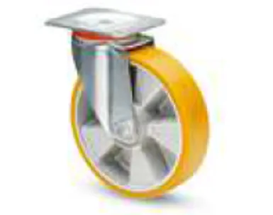 Roulette polyurethane ORANGE ALU D80mm SLG (pivot sans frein)